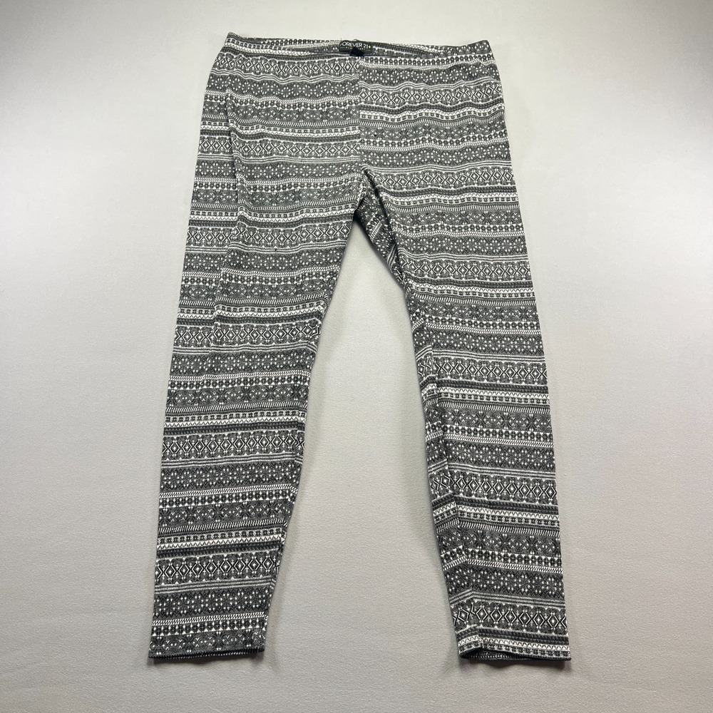 Forever 21 Legging Womens 3X Multicolor Fair Isle Skinny Leg Training Athleisure